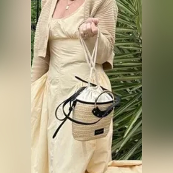 Claudie Pierlot Accessories Small Woven Basket Bag With Ring and crossbody strap - Picture 5 of 15